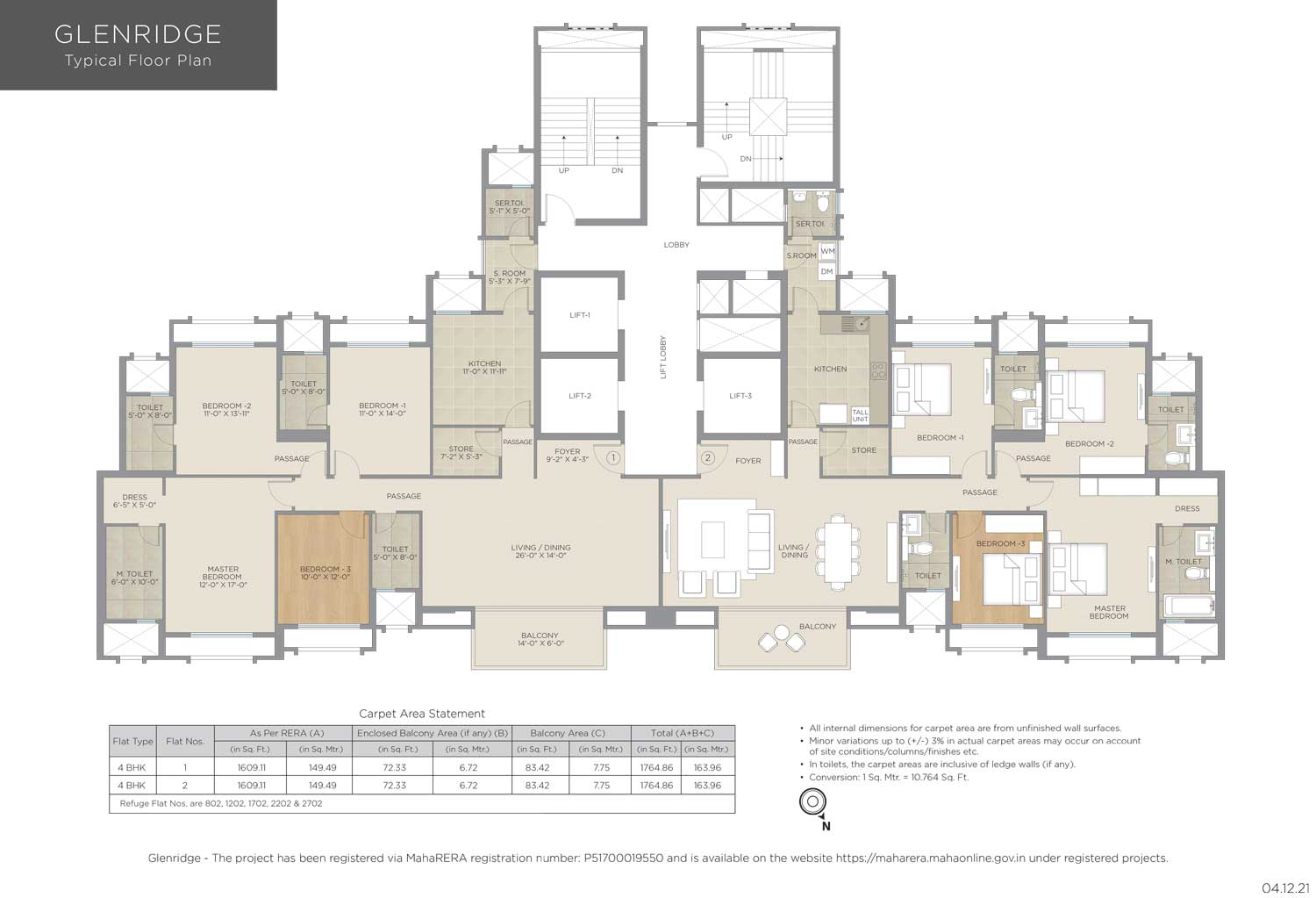 Glenridge, Lake Enclave Luxury 4 BHK Flats / Apartments
