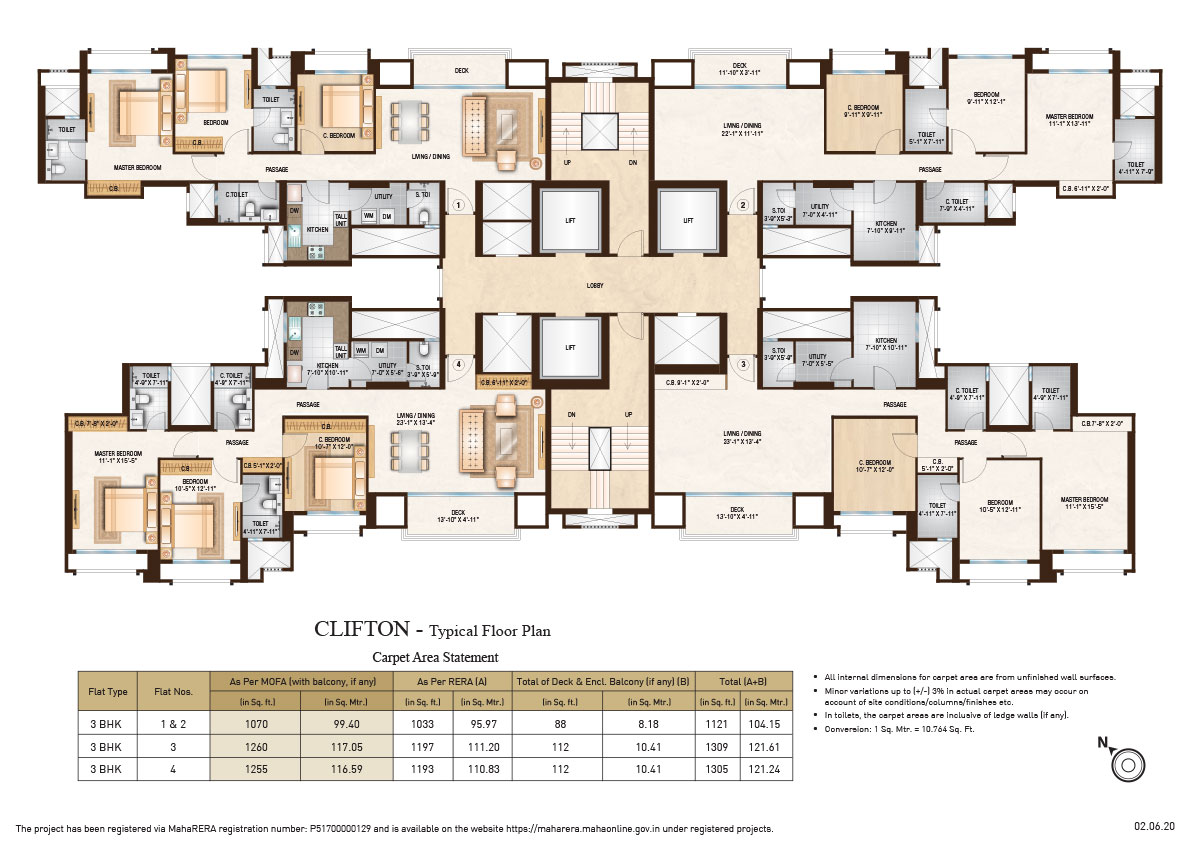 Clifton 3 BHK Luxury Flats/ Apartments for Sale in
