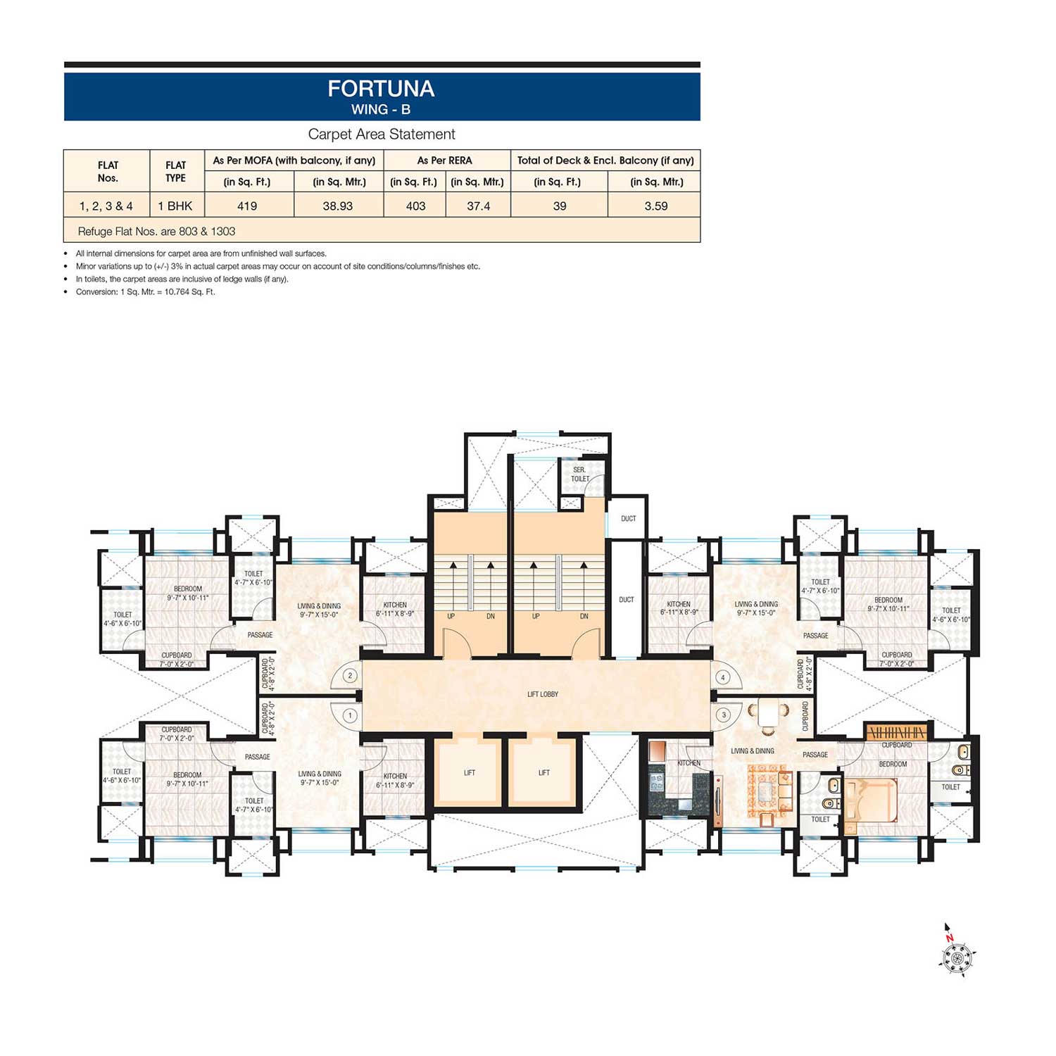 Fortuna B - 1 BHK Flats/ Apartments For Sale In Ghodbunder Road, Thane ...